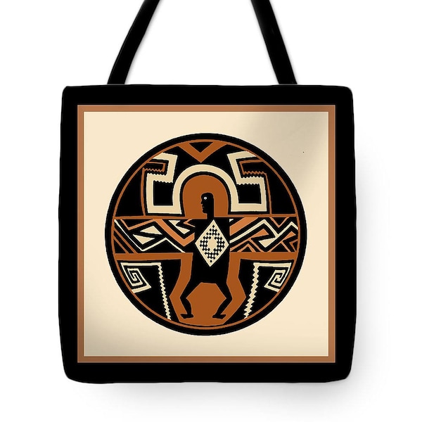 Southwest Shaman Warrior Tote Bag Gift - Tribal Shaman Decorative Throw Pillow Gift - Southwest Decor Pillow - ReUsable SW Tote Bag Gift