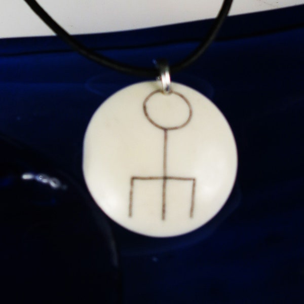 Viking Norse Rune Sigil HandCarved Bone Necklace Gift - Viking Norse "Attracts the Love of the Person You Most Desire" Symbol - Love Charm