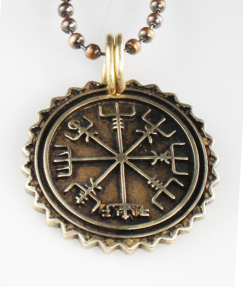 Nordic Viking Vegvisir Nautical Compass Celtic Necklace Viking Vegvisir Protection Compass Pendant Key Ring Gift Vegvisir Compass charm image 1