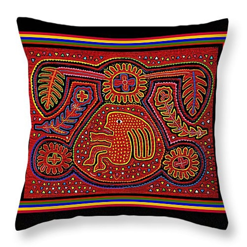 Book Bag ReUsable Shopping Grocery Bag Diaper bag Laptop Bag Kuna Indian Mola Blue Bird Tote Bag SilkyPoly Blue Throw Pillow Gift