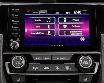 Honda Civic & CRV 80s Synthwave Wallpapers (10th Gen Civic)