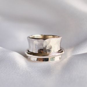 Handgemachter Sterling Silber Spinner Ring - Fair Trade Meditations- & Sorgenring zur Angstlinderung
