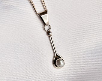 Handmade Sterling Silver Bottle Pendant Necklace – Pearl, Turquoise, Coral