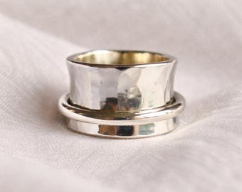 Handmade Sterling Silver Spinner Ring – Meditation Worry Ring, Fair Trade
