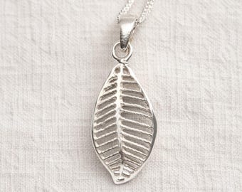 Handmade, Fair Trade Sterling Silver Hoja / Leaf Pendant / Solid Ethical Jewellery