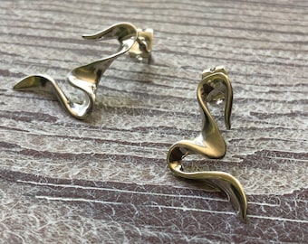 Handmade Sterling Silver Dali-Inspired Earrings – Sculptural Modern Studs | Fair Trade Artisan Jewellery