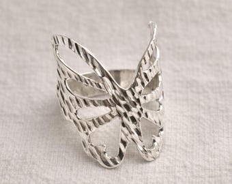 Handmade Sterling Silver Butterfly Ring – Fair Trade Mariposa Wrap, 925 Silver Statement Jewellery
