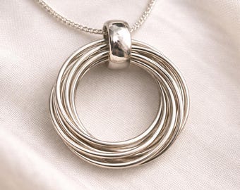 Seven Sterling Silver Rings Necklace – Handmade Fair Trade Jewellery