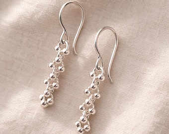 Sterling Silver Bubble Drop Earrings – Handmade Burbujitas Dangle Earrings | Fair Trade Artisan Jewellery