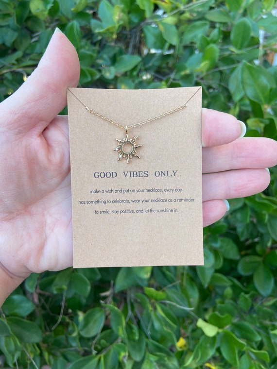 Good vibes only sun necklace sale
