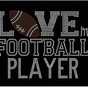 Football Rhinestone Template Instant Download Love My Football Player ...