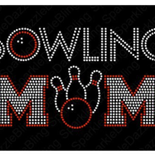 Bowling Mom Rhinestone Template Instant Download Live Love Bowling Ball Pins Cut File