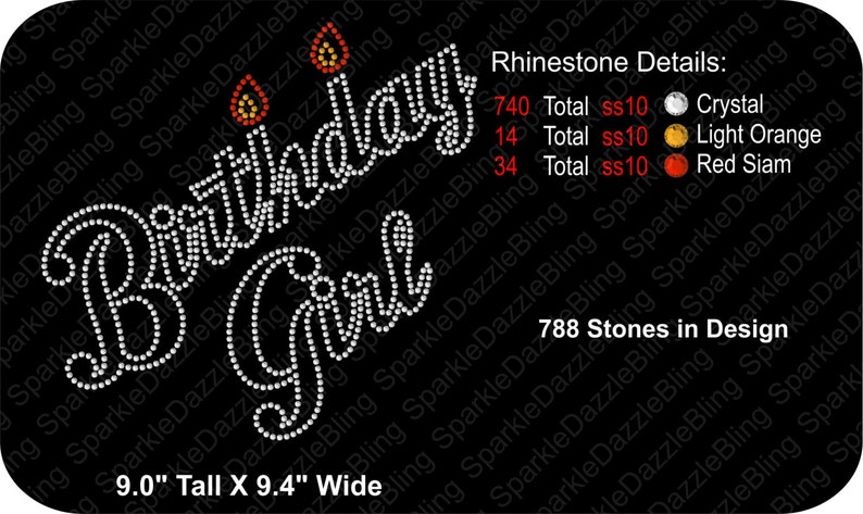 Birthday Girl B-day Rhinestone Template Instant Download Cut File - Etsy