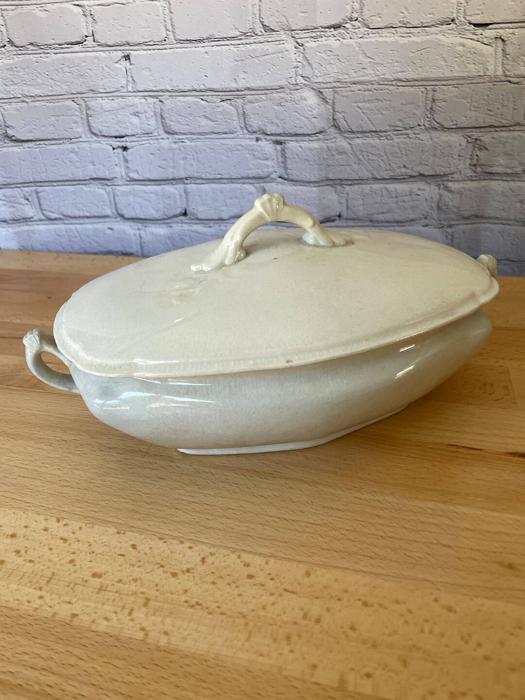 Dale & Davis White Ironstone Covered Serving Dish With Etsy