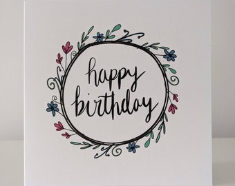 Floral Happy Birthday - Greeting Card