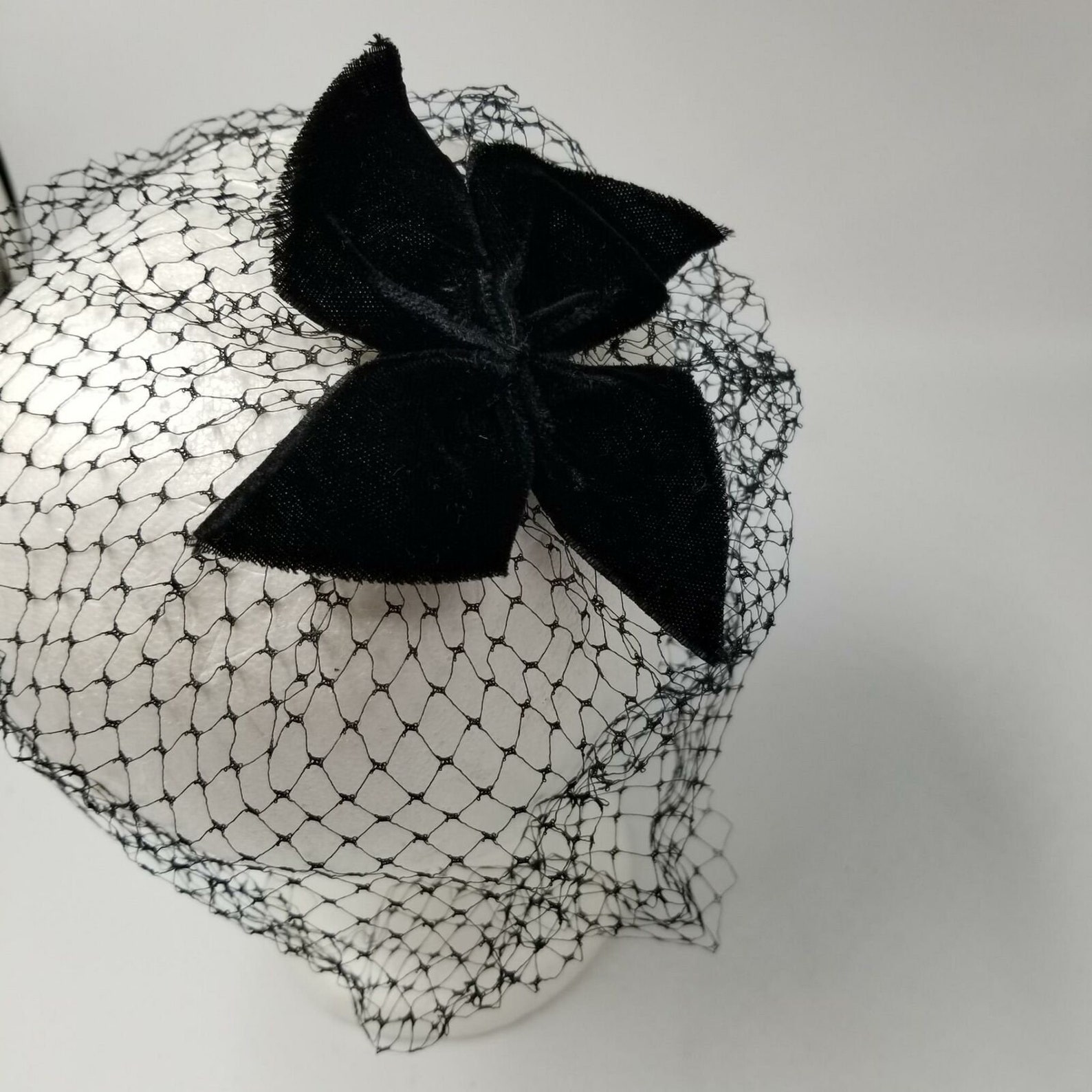 Vintage Womens Hat Black Formal Velvet Netting Retro Fashion Etsy