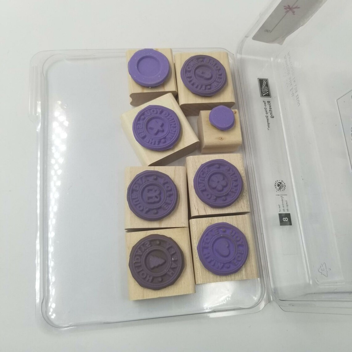 Stampin up Circle Punch 1.5 1.25 Rubber Stamp Riveting Friendship Lot 4