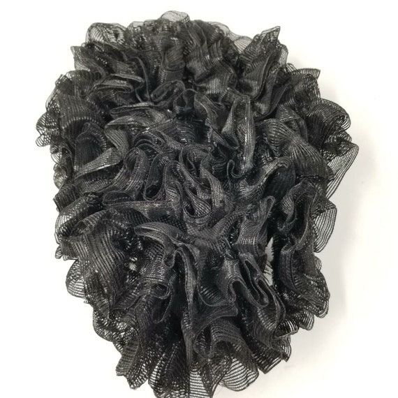 Vintage Black Flower Petal Cluster Chapeau Ladies… - image 8