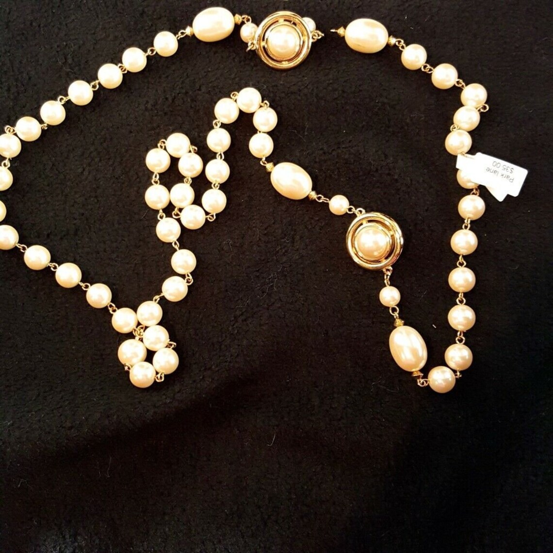 Vintage Park Lane Pearl Necklace Gold Beige 17.5 New Etsy