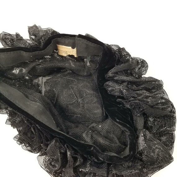 Vintage Black Flower Petal Cluster Chapeau Ladies… - image 7