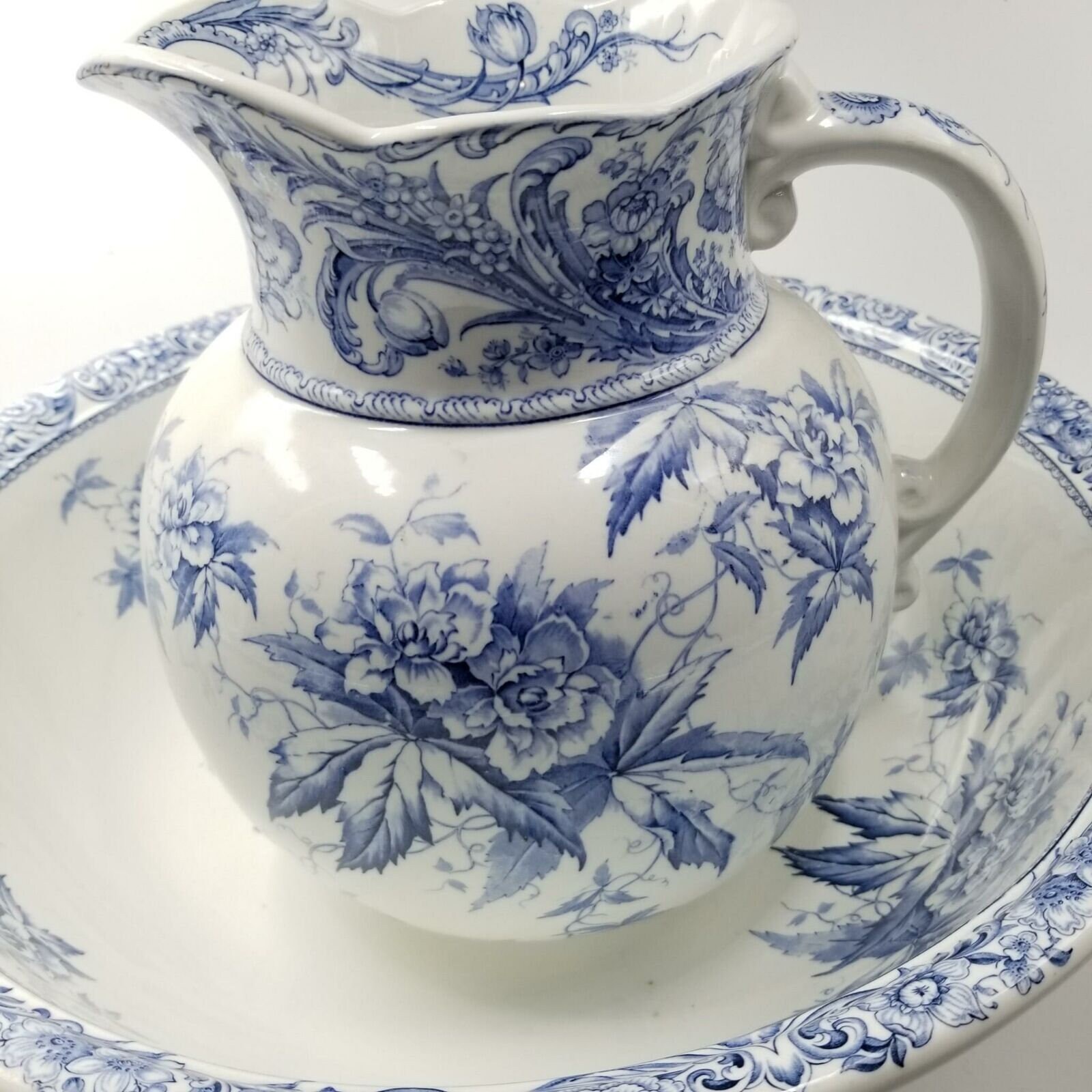 Doulton Burslem England Pitcher Bowl Wash Basin Set Bowl Semi Porcelain