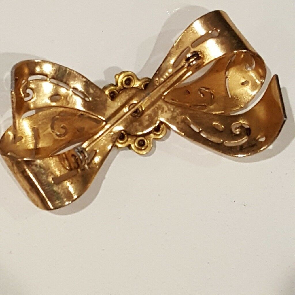 Broche Ancienne Vintage à Strass | Centre Noir - Alliage Multicolore - Occasion