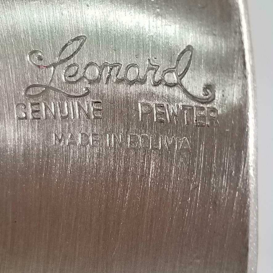 Vintage Genuine Pewter Leonard Cuff Bracelet Silver Initial Etsy UK