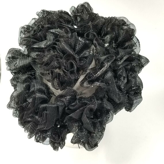 Vintage Black Flower Petal Cluster Chapeau Ladies… - image 5