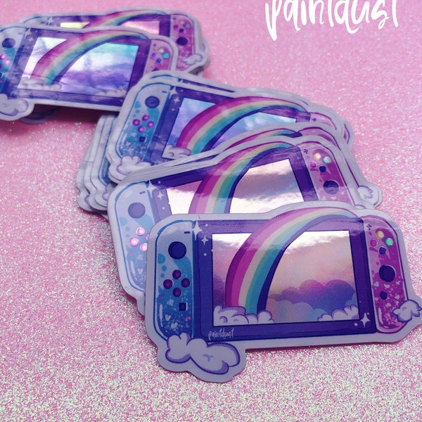 Rainbow Holographic Nintendo Switch Vinyl Sticker