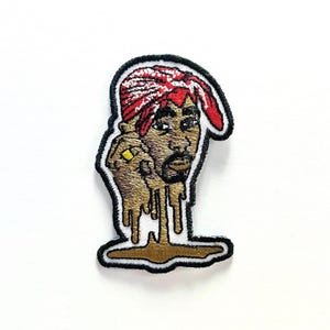 Drippy Tupac Embroidered Patch - Iron-On Patch for Jackets, Backpacks & Tactical Gear