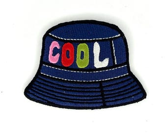 Cool Bucket Hat Patch - Embroidered Iron-On Patch for Bucket Hats and Accessories