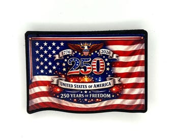 USA 250th Anniversary UV PVC Patch - Velcro & Iron-On for Jackets, Backpacks, Tactical Gear
