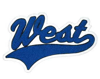 West Letterman Patch - Varsity Style Chenille Iron-On Patch