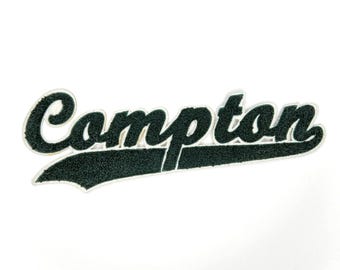 Compton Letterman Patch - Varsity Style Chenille Iron-On Patch - Multiple Color Options