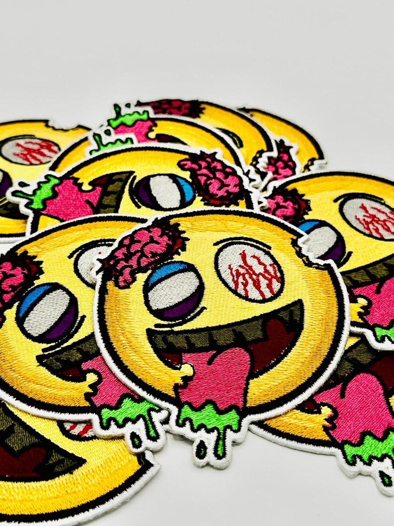 Crazy Cartoon Face – Edgy Embroidered Iron-on/sew-on Patch for Jackets ...