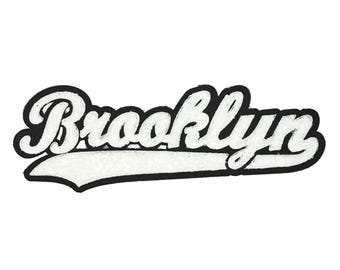 Brooklyn Letterman Patch - Varsity Style Chenille Iron-On Patch - Multiple Color Options
