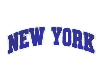 New York Letterman Patch - Varsity Style Chenille Iron-On Patch - Multiple Color Options