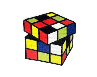 Rubik's Cube Embroidered Iron-On Patch for Jackets, Backpacks, and Accessories