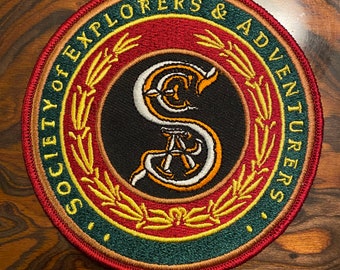 Society of Explorers and Adventurers (S.E.A.) 4in Iron On Patch (Free 3in sticker included)