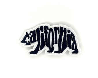 California Bear Embroidered Iron-On Patch for Backpacks, Jackets and Gear