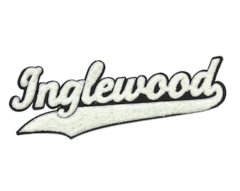 Inglewood Letterman Patch - Varsity Style Chenille Iron-On Patch - Multiple Color Options
