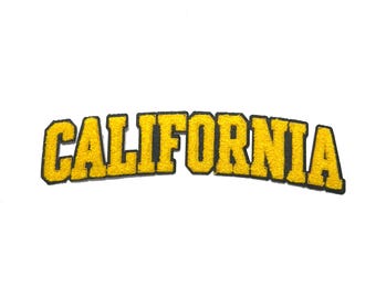 California Letterman Patch - Varsity Style Chenille Iron-On Patch - Multiple Color Options