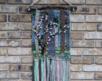 Blooming Forest tapestry weaving wall hanging art
