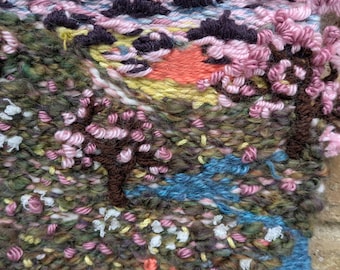 Plum Creek tapestry weaving wall hanging art