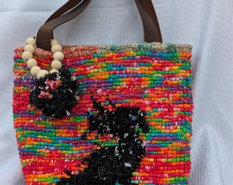 Handmade Woven Dragon hatchling bag with pockets and accessories