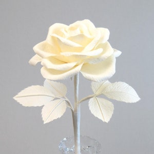 Paper Ivory Rose 14th Anniversary Gift for Her / Romantic Ivory Flower for Ivory Anniversary Gift for Wife / Anniversary Ivory Gift for Him