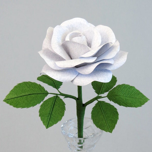 Paper Lace Rose for Lace Anniversary Gift for Her / White Lace Flower for 13th Anniversary Gift for Wife / Lace Anniversary Gift for Him