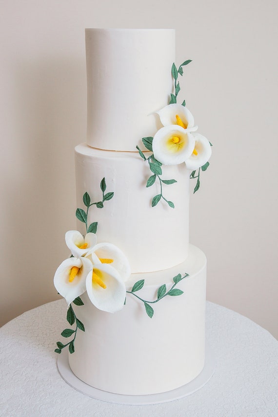 Calla Lily Wedding Cake Topper Floral Cake Topper For White Etsy