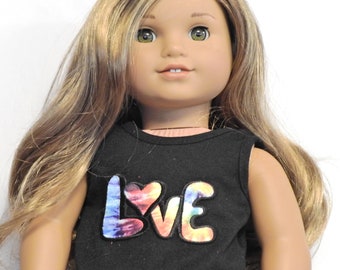 18 Inch Girl Doll Rainbow Tie Dye Graphic T-Shirt