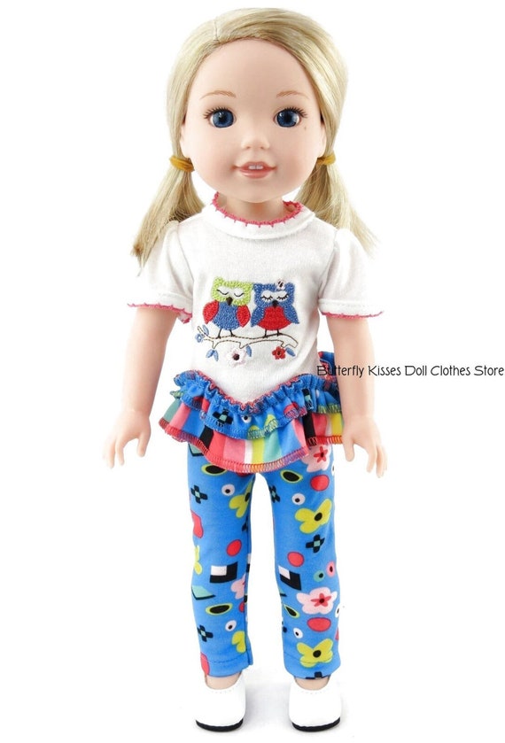 Dress Outfit fits 14in American Girl Wellie Wishers Doll Clothes Hearts Panda 2S